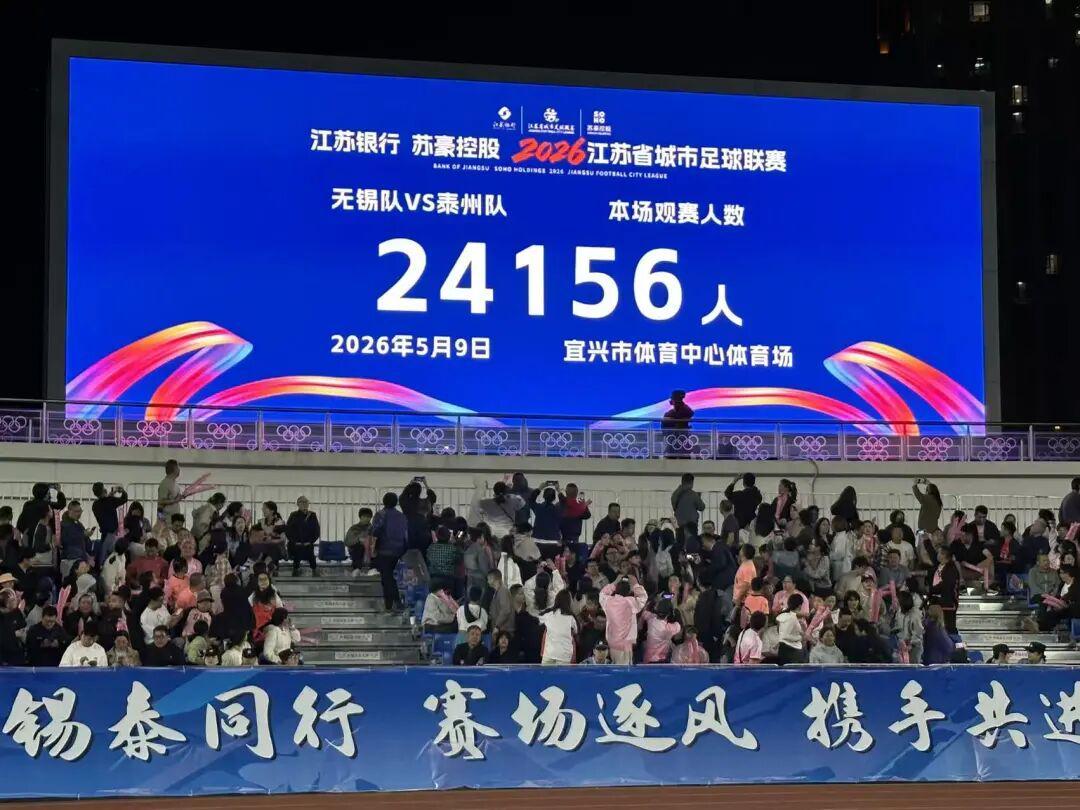 “苏超”第5周3场比赛，共87253人现场观赛